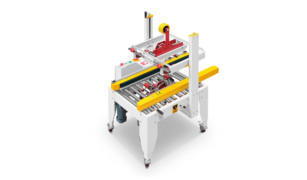 JS-FXZ500B 左右(yòu)驅動配聯線(xian)手動自動折(shé)蓋膠帶封箱(xiang)機